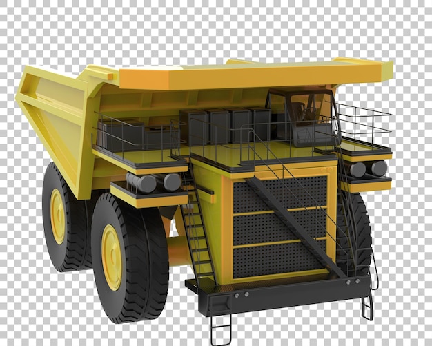 Mining truck on transparent background 3d rendering illustration