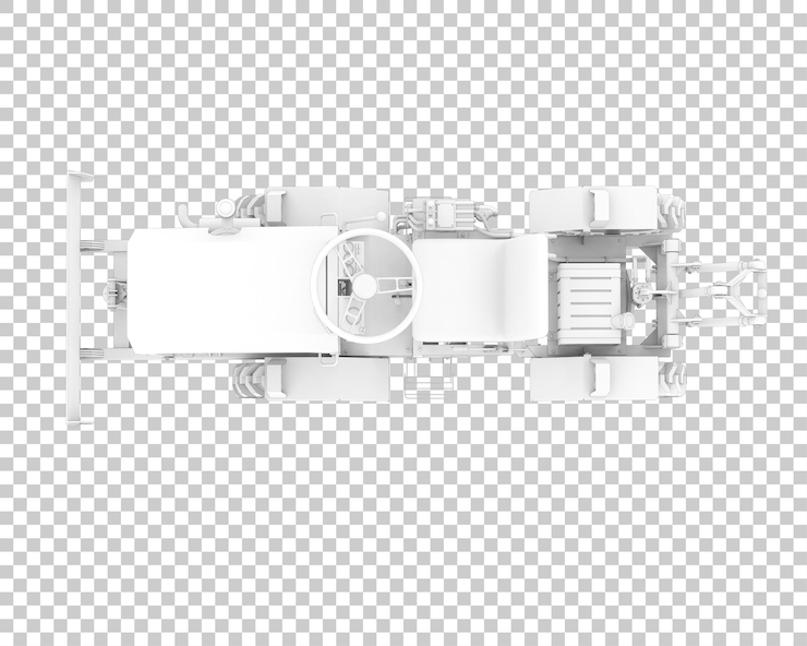 PSD minitractor isolated on transparent background 3d rendering illustration