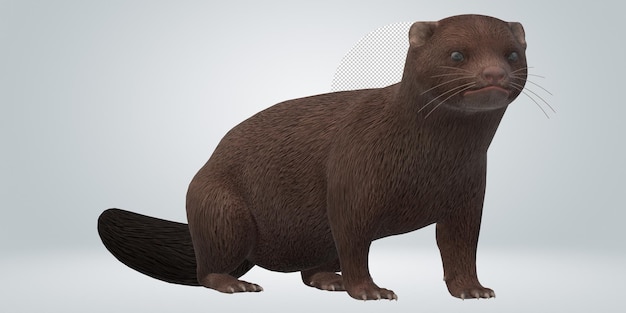 mink isolated on a transparent background