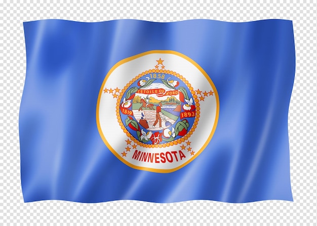 Minnesota flag united states waving banner collection 3d illustration