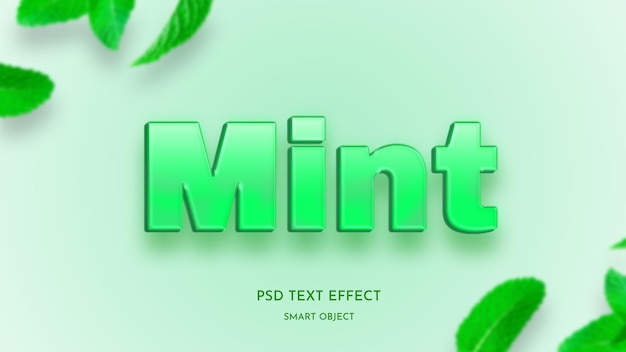 Mint 3d text style effect template