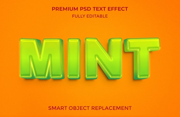 PSD mint text effect template