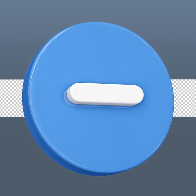 PSD minus 3d button icon