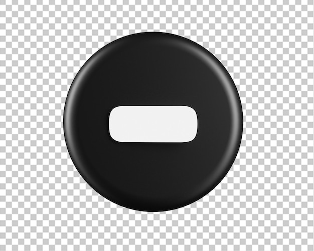 PSD minus black icon 3d