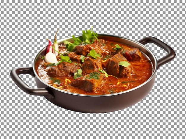 PSD miska curry smaczne wołowiny na przezroczystym tle