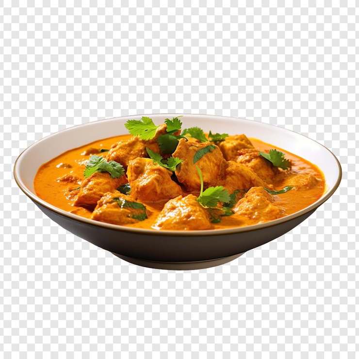 PSD miska z jedzeniem z białą płytką z napisem kurczakowy curry