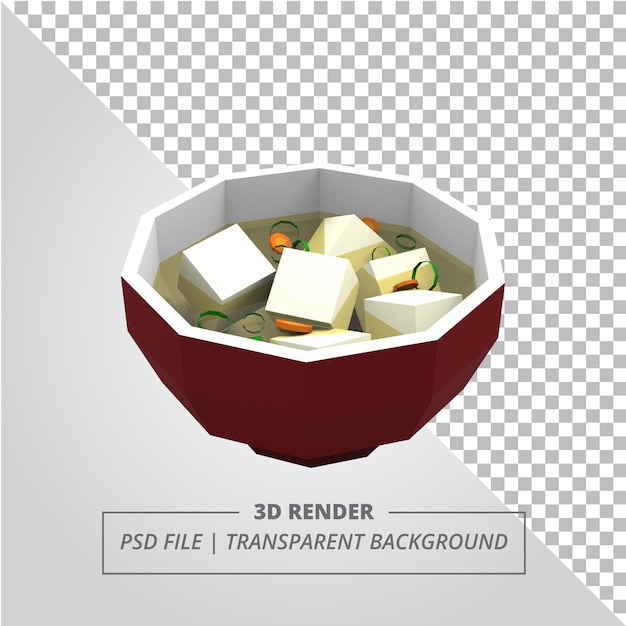 Miso soup 3d render isolated images