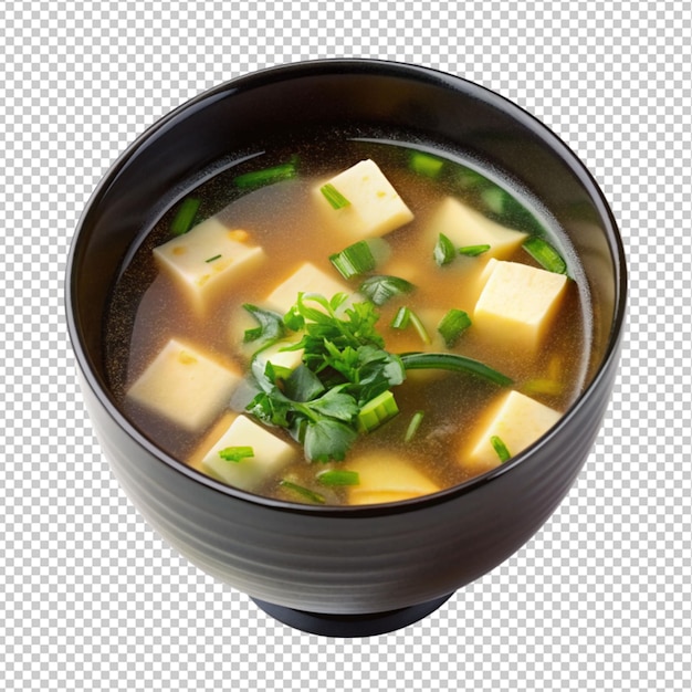 Miso soup on transparent background