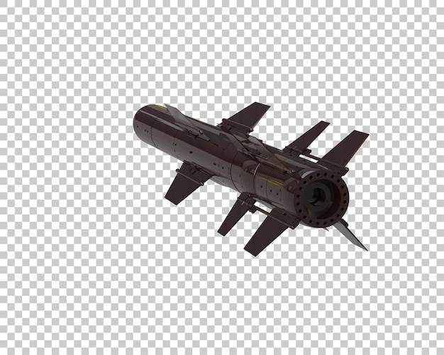 PSD missile isolato sullo sfondo illustrazione di rendering 3d