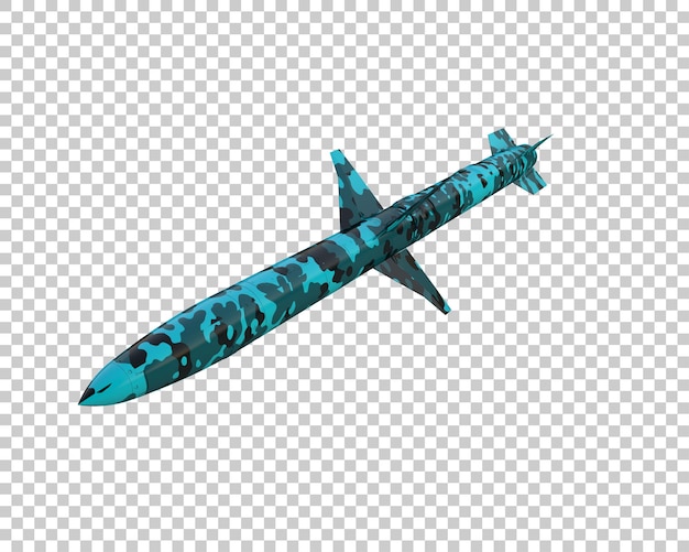 PSD missile isolato sullo sfondo illustrazione di rendering 3d