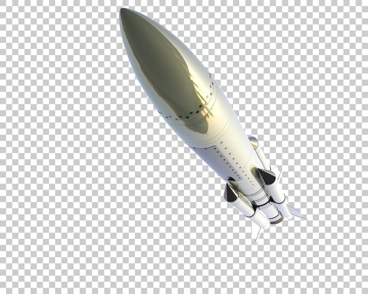 PSD missile isolated on background 3d rendering illustration