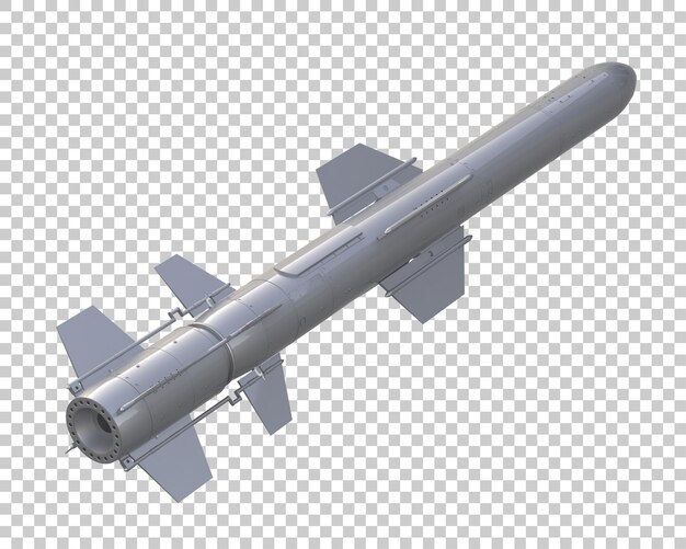 Missile isolato sullo sfondo illustrazione di rendering 3d