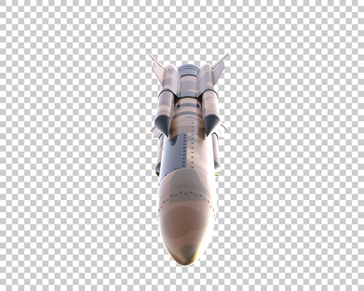 PSD missile isolated on background 3d rendering illustration