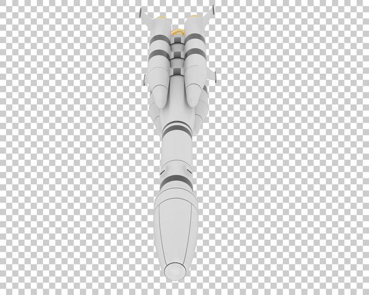 PSD missile isolated on transparent background 3d rendering illustration