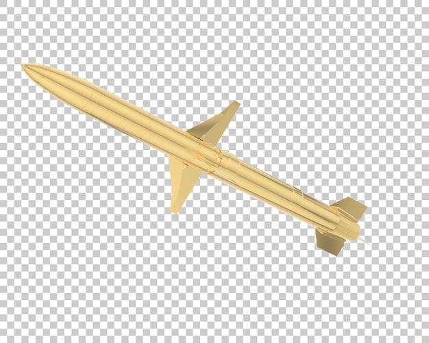 Missile on transparent background 3d rendering illustration