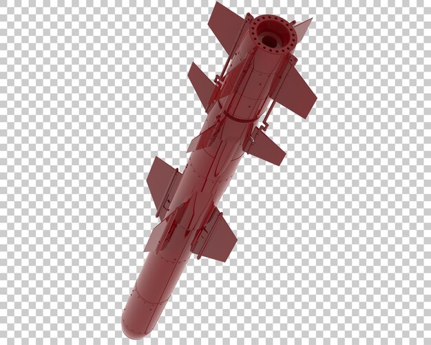 PSD missile su sfondo trasparente 3d rendering illustrazione