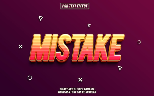 mistake text effect font editable typography 3d text
