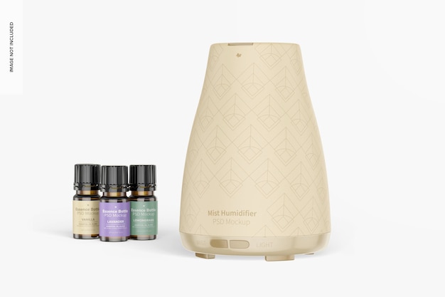 Mistluchtbevochtiger met Amber Bottle Mockup