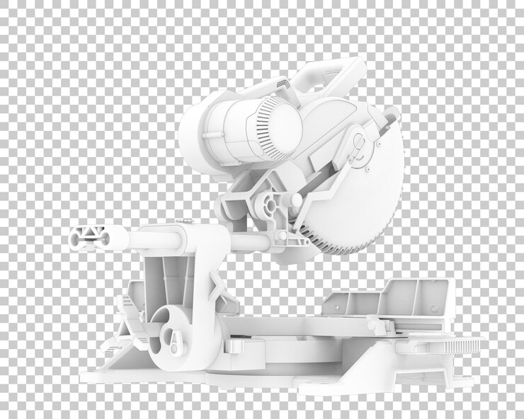 PSD miter saw isolated on transparent background 3d rendering illustration