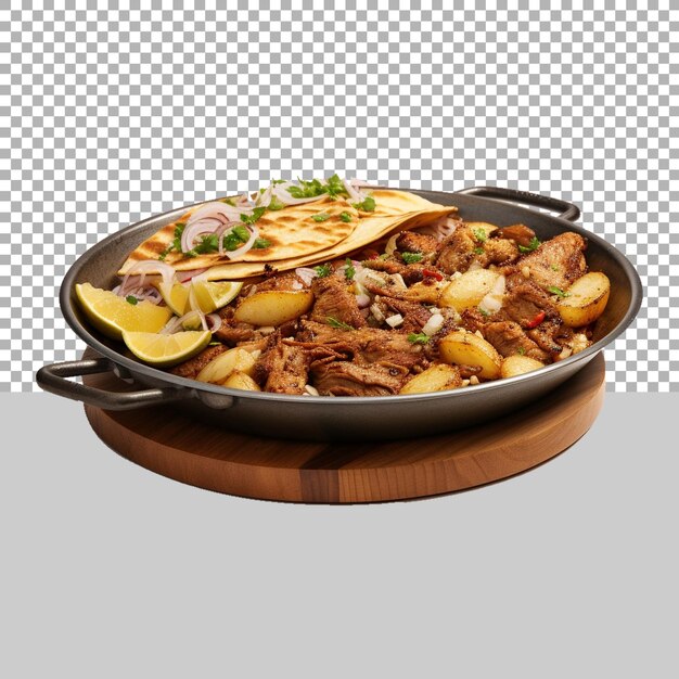 PSD mix fast food plate on transparent background ai generated