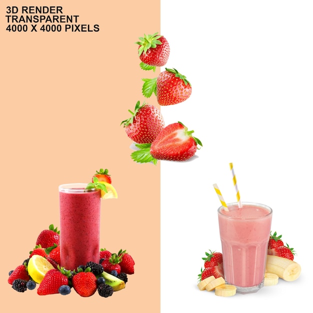 Mix fruit fresh juice transparent background