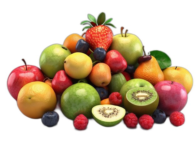 PSD mix fruit psd on a white background