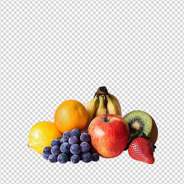 PSD mix fruits on isolated background