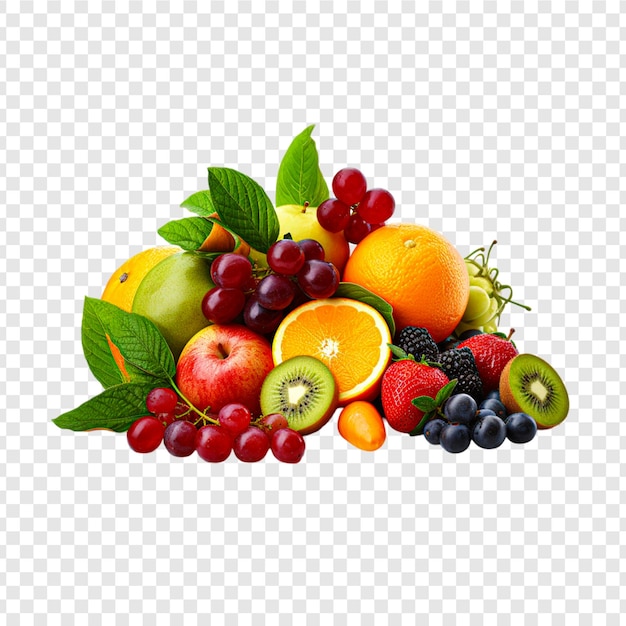 mix fruits isolated on transparent background