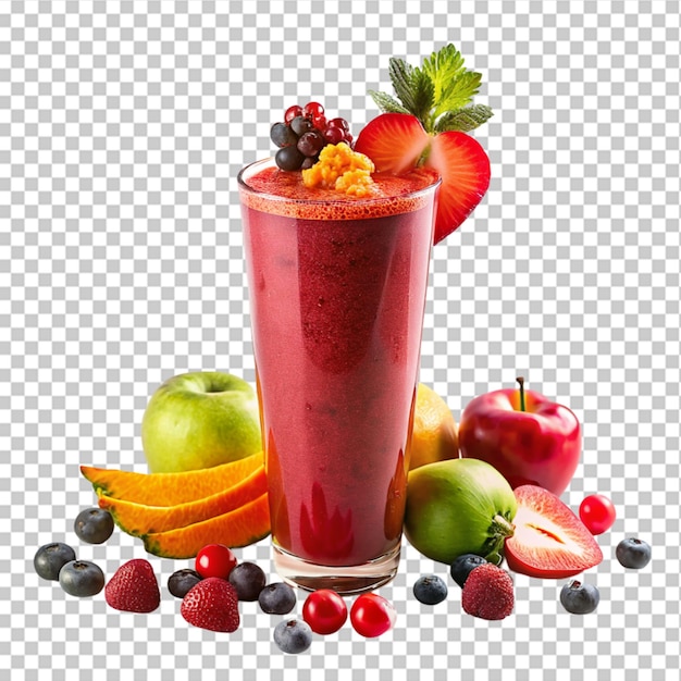 PSD mix fruits juice on transparent background