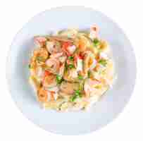 PSD mix seafood pasta with white sauce