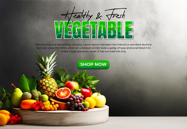 PSD mixed healthy and fresh vegetable background for product display for show product presentation