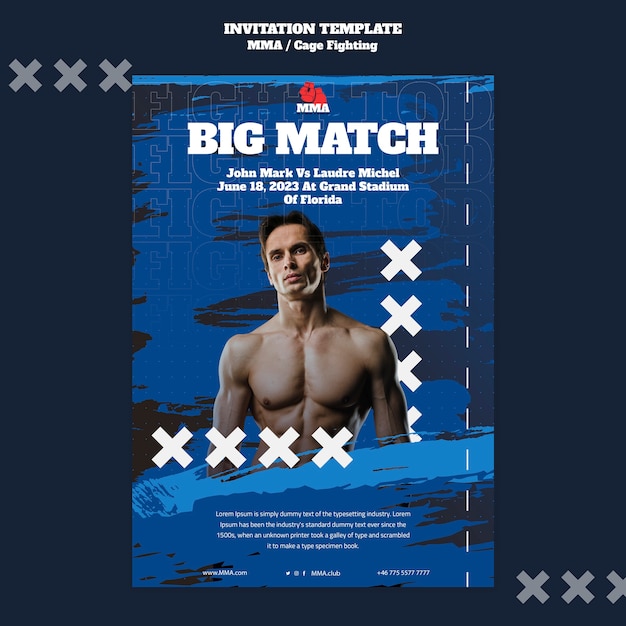 Mixed martial arts invitation template