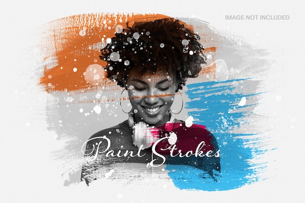 Mixed media paint strokes photo effect template