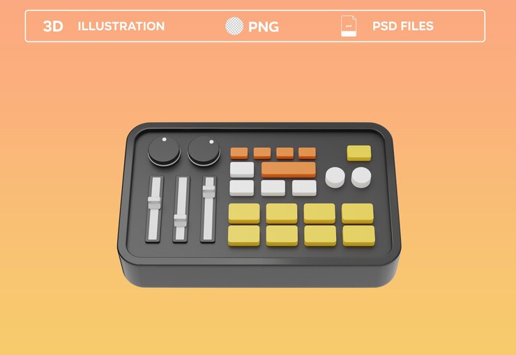 PSD mixer 3d icon illustration