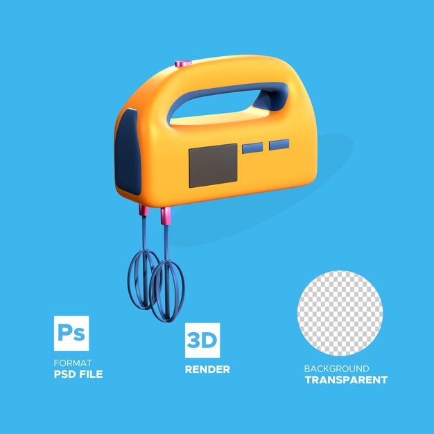 ミキサー3dレンダリングアイコンプレミアムpsd