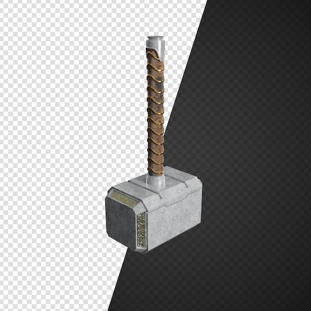 PSD mjolnir the thor hammer isolated 3d render
