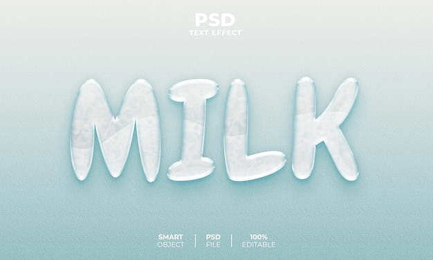 Mleko 3d Edytowalny Efekt Tekstowy