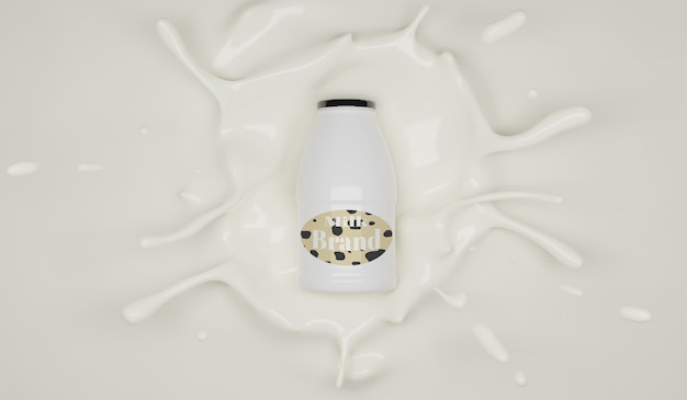 Mleko Renderowania 3d Model Do Projektowania Makiety Produktu.