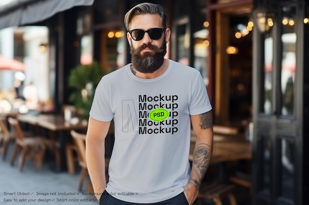 Młody Azjat T-shirt Mockup