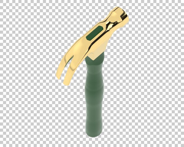 Młotek na przezroczystym tle ilustracja renderowania 3d