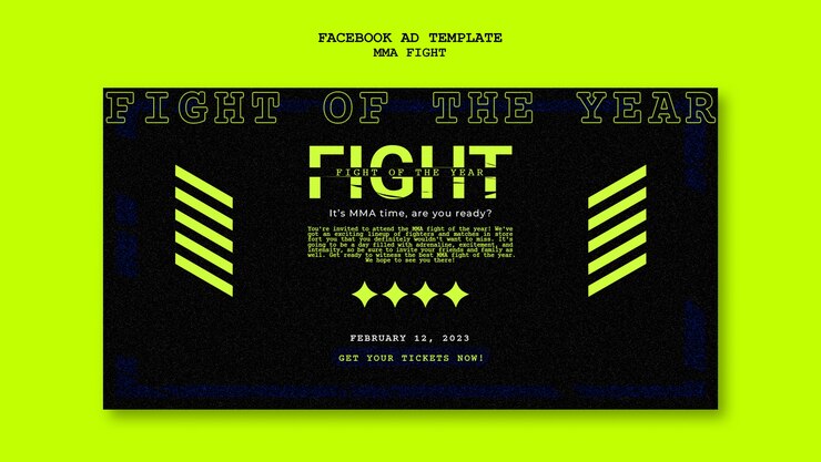 PSD mma boks dövüşü için sosyal medya tanıtım şablonu