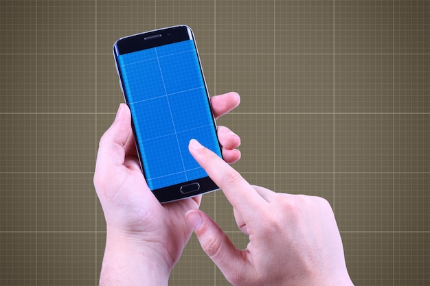PSD mobiel in handmodel