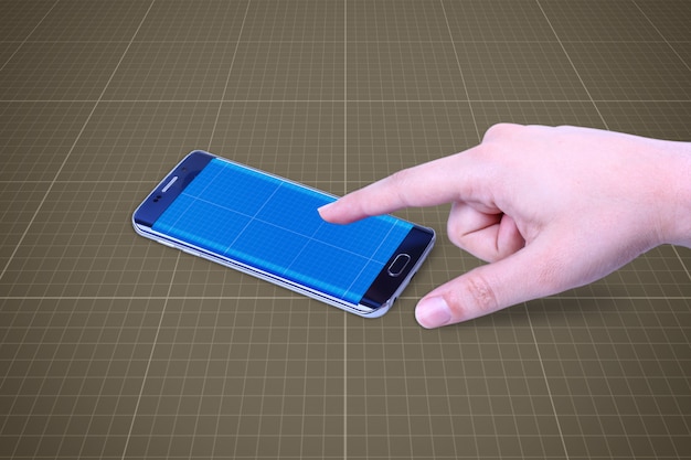 Mobiel in handmodel