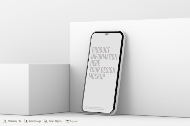 Mobiele mockup geïsoleerd op witte kleur achtergrond 3d 3d illustrationxa