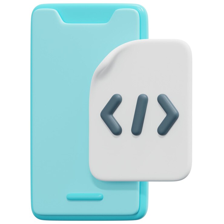PSD mobile 3d render icon illustration