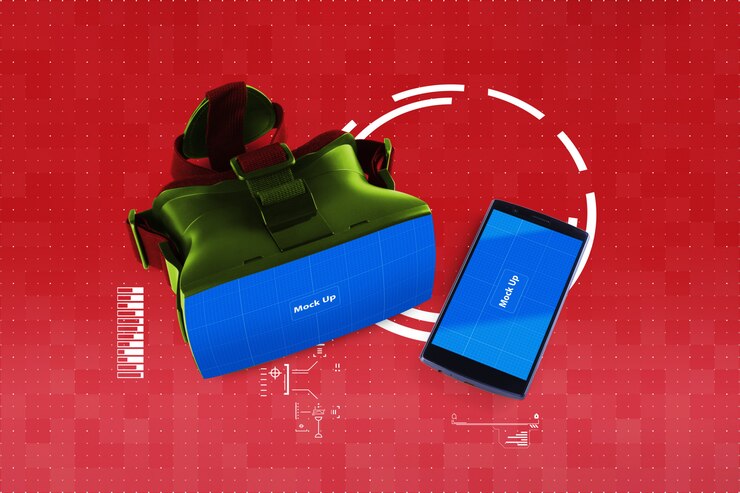 PSD mobile and vr glasses mockup