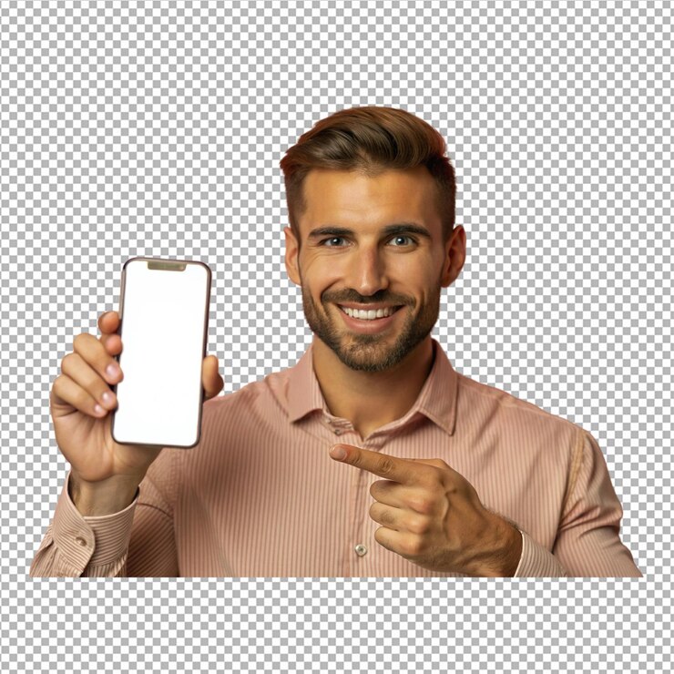 PSD mobile app advertisement man