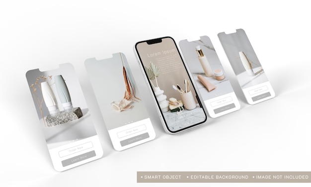 Mockup dello schermo dell'interfaccia utente dell'app mobile