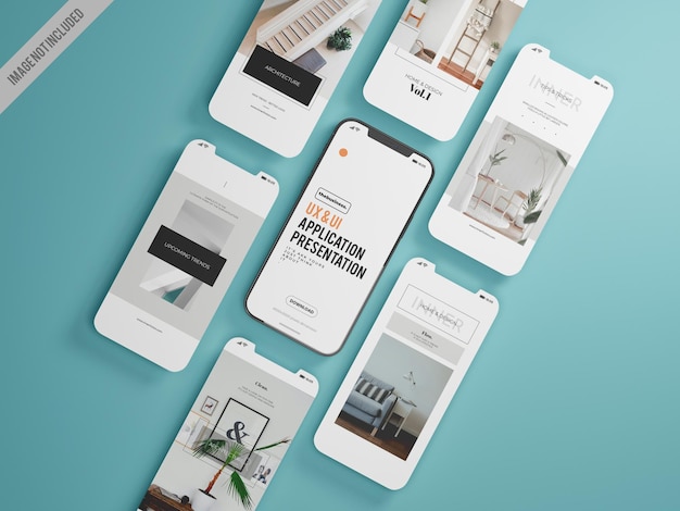 PSD mobile application mockup template