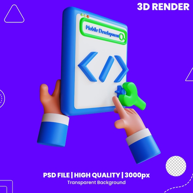 PSD 모바일 킹 3d 아이콘